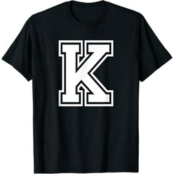 Letter K Name Initial Varsity Alphabet Monogram T-Shirt