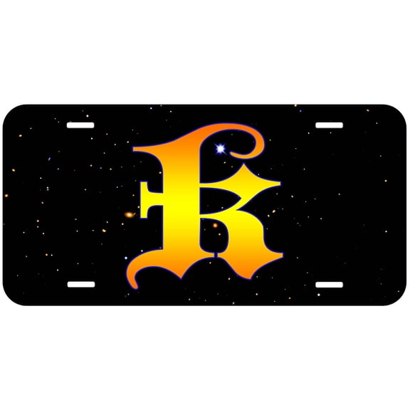 Letter K Novelty Car Auto License Plate