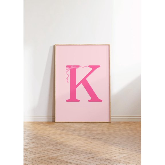 Letter K Poster K Initial Big Letters For Wall Alphabet Letter Art Letters For Nursery Pink Wall Art Pastel Poster Teen Room Decor Wall Art