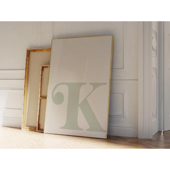Letter K Poster Sage Green Alphabet Poster Dorm Room Decor , Poster Print Only