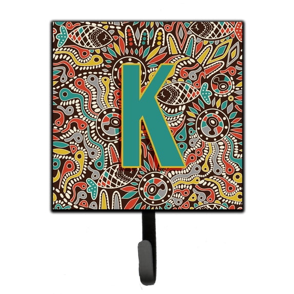 Letter K Retro Tribal Alphabet Initial Leash or Key Holder
