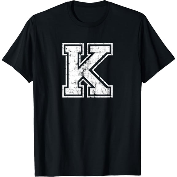 Letter K Uppercase Alphabet Initial School College Varsity T-Shirt