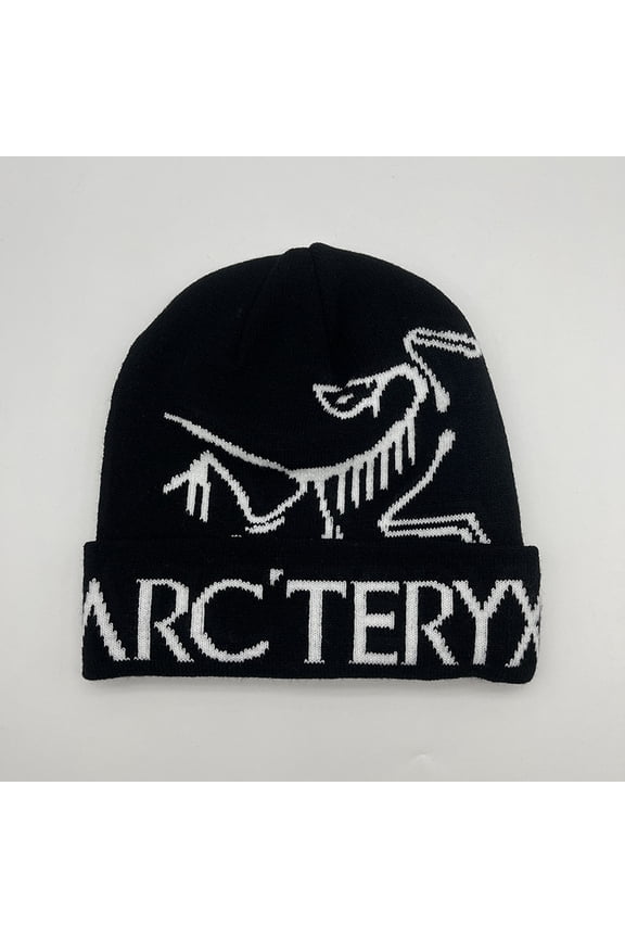 Letter Knitted Hat Autumn Winter Dinosaur Pattern Warm Pullover Hat