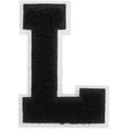 thumbnail image 1 of Letter L - 2-1/2" Chenille Stitch Varsity Iron-On Patch by pc, TR-12154 (Black), 1 of 3