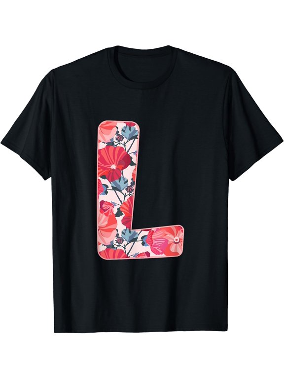 Letter L Alphabet First Name Consonant Flower Garden Gift T-Shirt, Vintage Birthday Gift