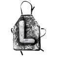 thumbnail image 1 of Letter L Apron Typography Composite L Alphabet Letter Name Baroque Knights Iron Words Writing Design, Unisex Kitchen Bib Apron with Adjustable Neck for Cooking Baking Gardening, Grey, by Ambesonne, 1 of 3