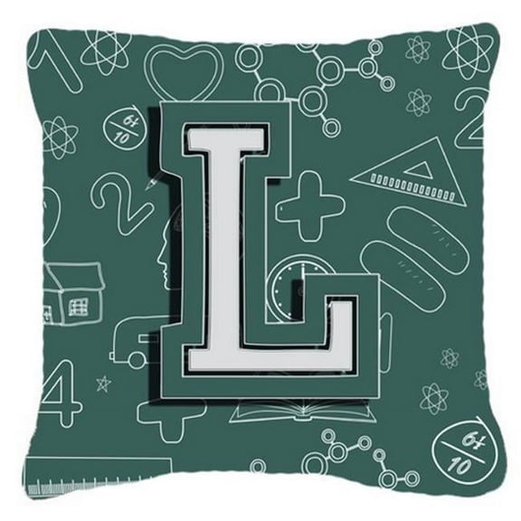 Letter L Back To School Initial Canvas Fabric Decorative Pillow