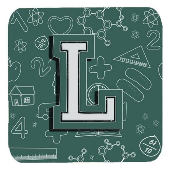 Letter L Back To School Initial Foam Coasters- Set Of 4