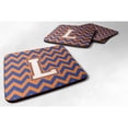 thumbnail image 1 of Letter L Chevron Blue and Orange 3 Foam Coaster Set of 4, 1 of 3