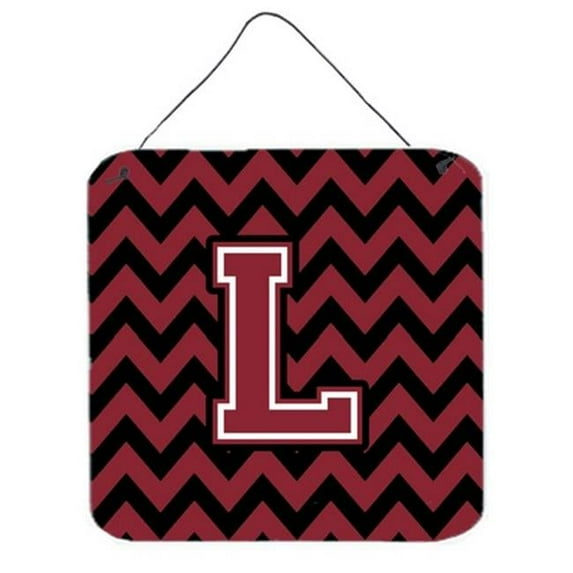 Letter L Chevron Garnet & Black Wall or Door Hanging Prints