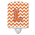 thumbnail image 1 of Letter L Chevron Orange & Regalia Ceramic Night Light, 1 of 1