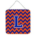 thumbnail image 1 of Letter L Chevron Orange and Blue Wall or Door Hanging Prints, 1 of 1