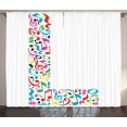 thumbnail image 1 of Ambesonne Letter L Curtains 2 Panel Set, Musical Inspiration L, 108" x 84", Multicolor, 1 of 3