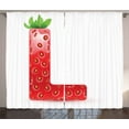 thumbnail image 1 of Ambesonne Letter L Curtains 2 Panel Set, Ripe Strawberry Letter, 108" x 63", Vermilion Green Orange, 1 of 3