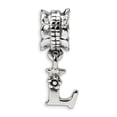 thumbnail image 1 of Letter L Dangle Charm .925 Sterling Silver Antique Finish Reflection Beads - QRS1400L, 1 of 4