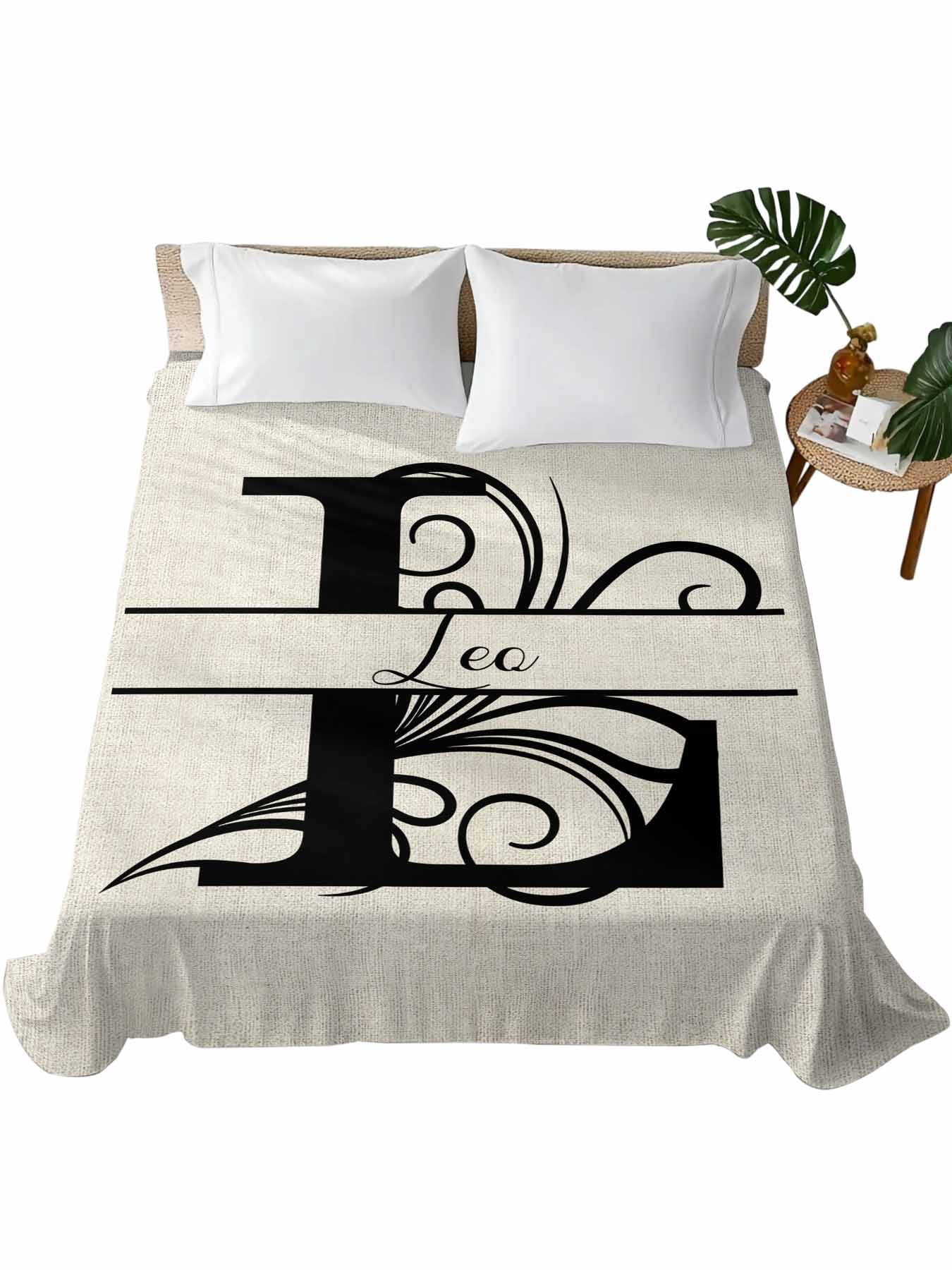 Letterinbed Design Letter L Flat Sheets Only King Size, Soft Breathable Bed Top Sheets for ...