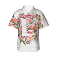 thumbnail image 1 of Letter L Flower Graphic Hawaiian Shirts For Men, Summer Short-Sleeve Relaxed-Fit Button-Down Shirts Small, 1 of 9