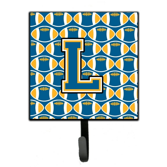 Letter L Football Blue and Gold Leash or Key Holder