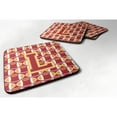 thumbnail image 1 of Letter L Football Cardinal and Gold Foam Coaster Set of 4, 1 of 3