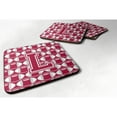 thumbnail image 1 of Letter L Football Crimson grey and white Foam Coaster Set of 4, 1 of 3