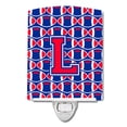thumbnail image 1 of Letter L Football Harvard Crimson and Yale Blue Ceramic Night Light, 1 of 1