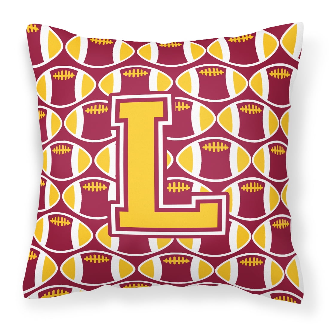 Letter L Football Maroon and Gold Fabric Decorative Pillow - Walmart.com