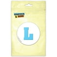 thumbnail image 1 of Letter L Initial Baby Boy Block Font Blue Shower Refrigerator Button Magnet, 1 of 2