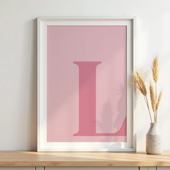 Letter L Initial Big Letters Alphabet Nursery Capital Poster Art Print for Wall Decor