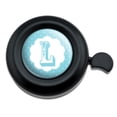 thumbnail image 1 of Letter L Initial Flower Blue Bicycle Handlebar Bike Bell, 1 of 1