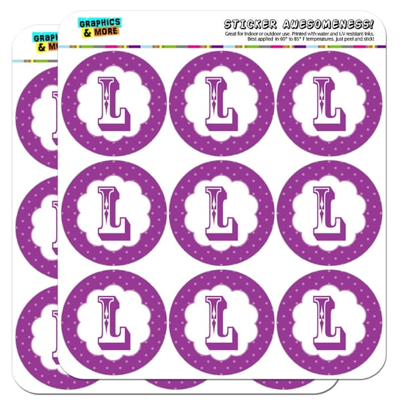 Letter L Initial Flower Purple 2" Scrapbooking Crafting Stickers