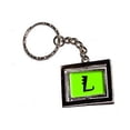 thumbnail image 1 of Letter L Initial Lime Green New Keychain Ring, 1 of 1
