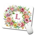 thumbnail image 1 of Letter L Initial Monogram Flowers Floral Mouse Pad Low Profile Gaming Mat, 1 of 7