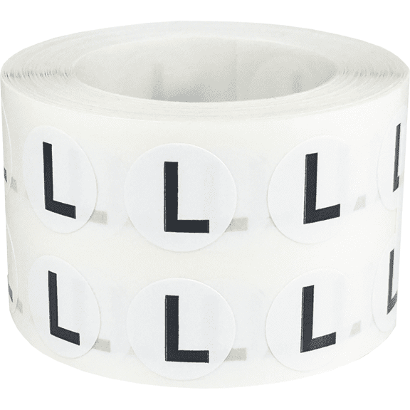 Letter L Inventory Labels .5 Inch Round Circle Dots 1,000 Adhesive Stickers