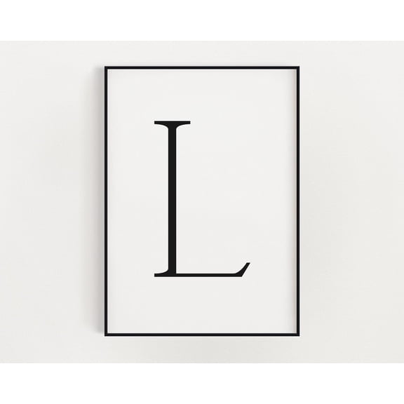 Letter L Monogram Typography Initial Nursery Home Wall Art Poster Decor