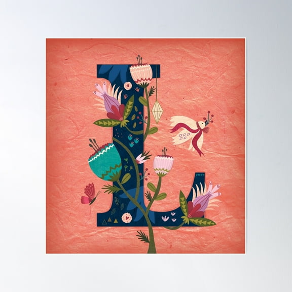 Letter L Poster Wall Art, Modern Wall Decor For Living Room Bedroom, 8x12 UNFRAMED