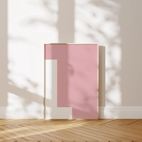 Letter L Print Pink Single Minimal Alphabet Print Initial Nursery Wall Art Apartment Decor Home Decor #2848, 8x12 UNFRAMED