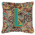 thumbnail image 1 of Letter L Retro Tribal Alphabet Initial Canvas Fabric Decorative Pillow, 1 of 1