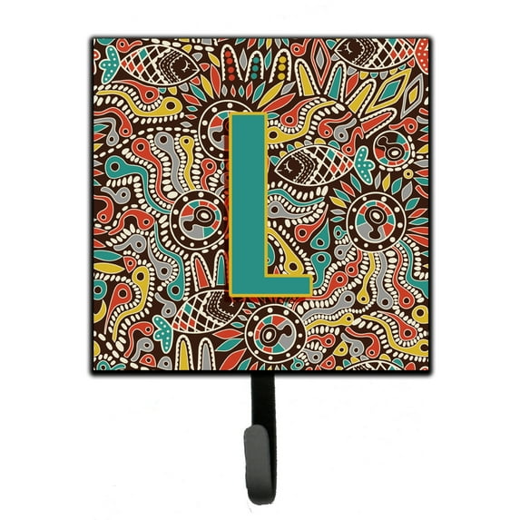 Letter L Retro Tribal Alphabet Initial Leash or Key Holder