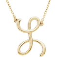 thumbnail image 1 of Letter L Script Initial 16" Necklace in 14k Yellow Gold, 1 of 4