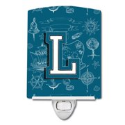 Letter L Sea Doodles Initial Alphabet Ceramic Night Light