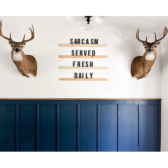 Letter Ledge | Changeable Wooden Wall Menu Board 5 Color Options & Sizes Choose From 132 OR 264 Letters/Numbers Ledges Set Display Shelf Floating for Cafe Restaurant Decorations