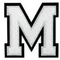 thumbnail image 1 of Letter M - 2-1/2" Chenille Stitch Varsity Iron-On Patch by pc, TR-12154 (White), 1 of 4