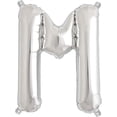 thumbnail image 1 of Letter M Balloon, 13.5", Silver, 1 of 2