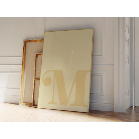 Letter M Butter Yellow Alphabet Letter Print Initial Letter Wall Art Trendy Dorm Room Decor Nursery Decor Teen Room Gallery Wall, Unframed Paper Print