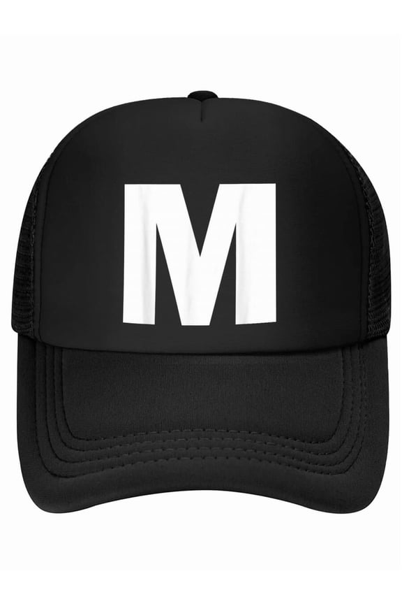 Letter M Capital Alphabet Monogram Initial Baseball Cap