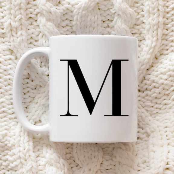 Letter M Ceramic Mug Pernalized Initial Coffee Cup, dmade.jpg