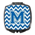 thumbnail image 1 of Letter M Chevron Blue and White Compact Mirror CJ1056-MSCM, 1 of 4