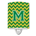 thumbnail image 1 of Letter M Chevron Green & Gold Ceramic Night Light, 1 of 1