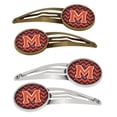 thumbnail image 1 of Letter M Chevron Orange & Blue Barrettes Hair Clips, 1 of 1