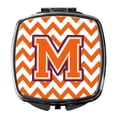 thumbnail image 1 of Letter M Chevron Orange and Regalia Compact Mirror, 1 of 4
